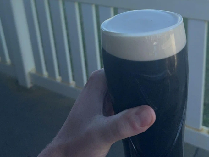 Ross enjoying a Guinness